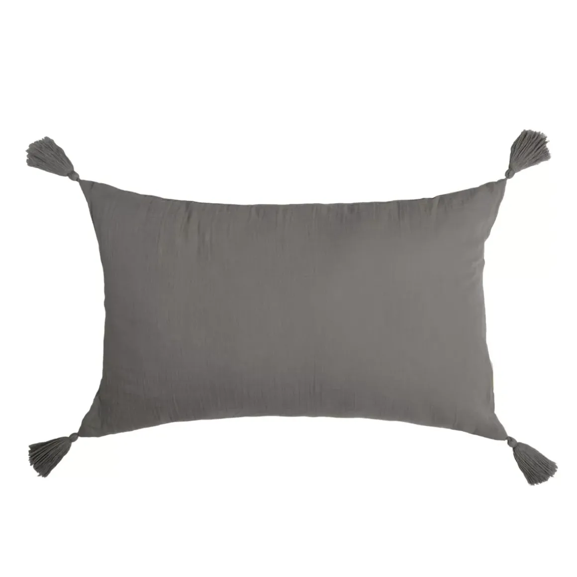Cuscino rettangolare in garza di cotone (40 x 60 cm) Gaia Grigio granito