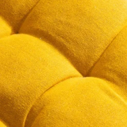 Cuscino rotondo per sedia in cotone (40 cm) Pixel Giallo senape