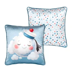 Cuscino velluto per bambini (40 x 40 cm) Moby Blu