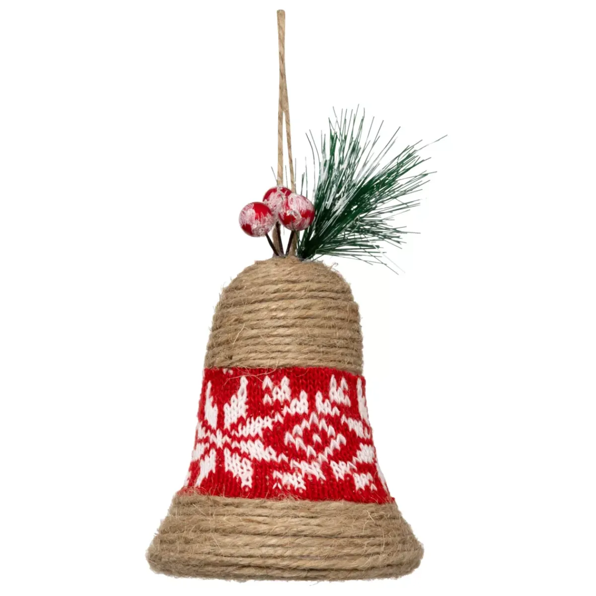 FEERIC LIGHTS Addobbi Natalizi-Decorazione da appendere di Natale in juta (H9 cm) Campana del villaggio