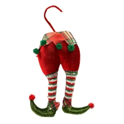 CHRISTMAS DREAM Addobbi Natalizi-Decorazione da appendere di Natale in tessuto (H20 cm) Gambe di Folletto burlone