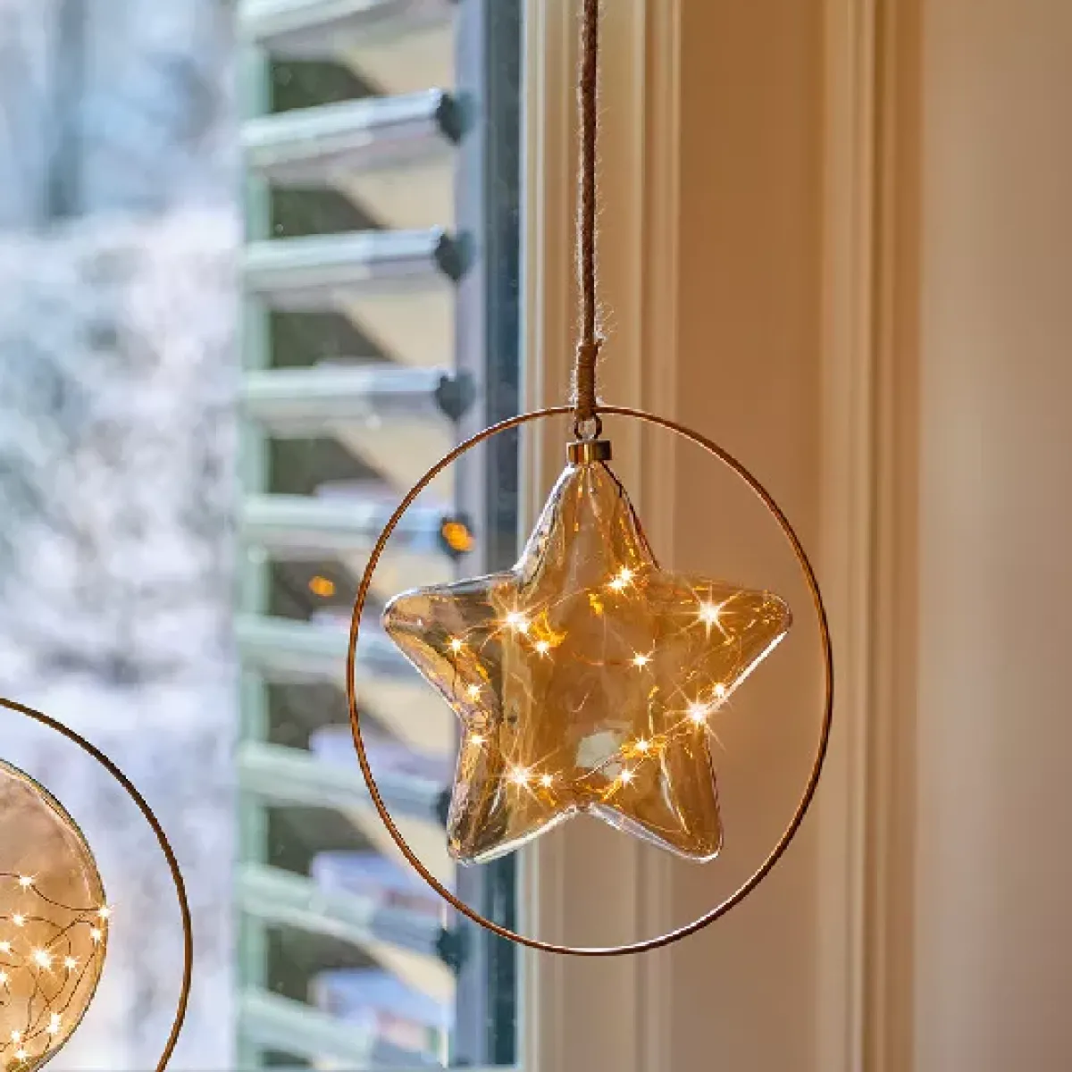 KAEMINGK Decorazioni E Oggetti Natalizi|Oggetti Decorativi E Illuminati-Decorazione da appendere luminosa a pile 15 LED (D26 cm) Stella Invernale /bianco caldo