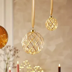 KAEMINGK Decorazioni E Oggetti Natalizi|Oggetti Decorativi E Illuminati-Decorazione da appendere luminosa a pile 40 LED (D20 cm) Vintage /bianco caldo