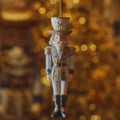 KAEMINGK Addobbi Natalizi-Decorazione di Natale sospesa (H12 cm) Schiaccianoci Tea time e bianco
