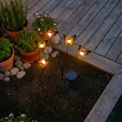 KAEMINGK Luci Per Esterno-Decorazione luminosa Solare con picchetto (H60 cm) Farfalle e bianco caldo