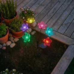 KAEMINGK Luci Per Esterno-Decorazione luminosa Solare da infilare nel terreno (H70 cm) Flowers