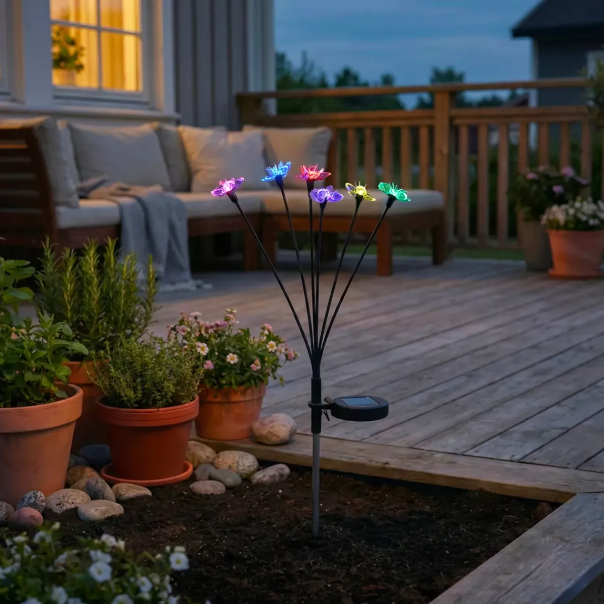 KAEMINGK Luci Per Esterno-Decorazione luminosa Solare da infilare nel terreno (H70 cm) Flowers