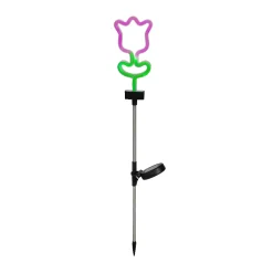 KAEMINGK Luci Per Esterno-Decorazione luminosa Solare da infilare nel terreno (H70 cm) Tulipano neon