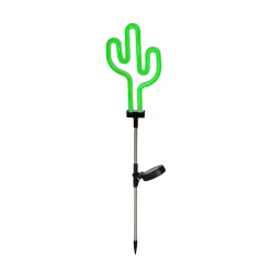 KAEMINGK Luci Per Esterno-Decorazione luminosa Solare da infilare nel terreno (H73 cm) Cactus neon