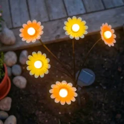 KAEMINGK Luci Per Esterno-Decorazione luminosa Solare con picchetto (H60 cm) Margherite e bianco caldo