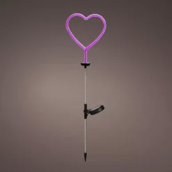 KAEMINGK Luci Per Esterno-Decorazione luminosa Solare da infilare nel terreno (H72 cm) Cuore neon