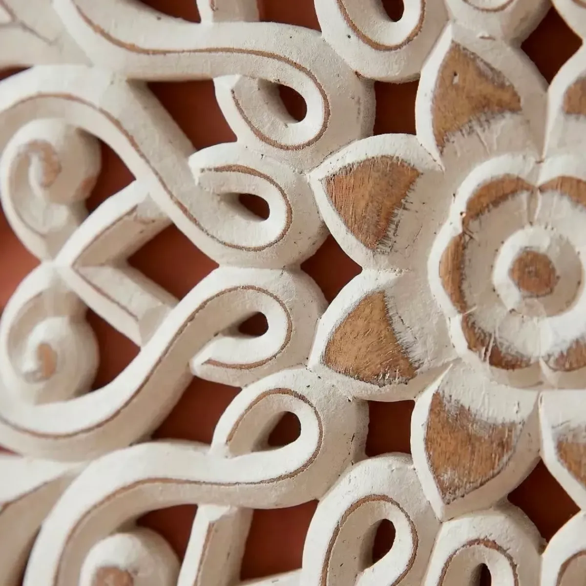 EMINZA Quadri & Decorazioni Murali-Decorazione murale in legno (L80 cm) Mandala patinato