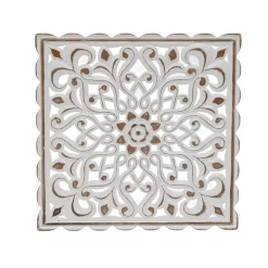 EMINZA Quadri & Decorazioni Murali-Decorazione murale in legno (L80 cm) Mandala patinato