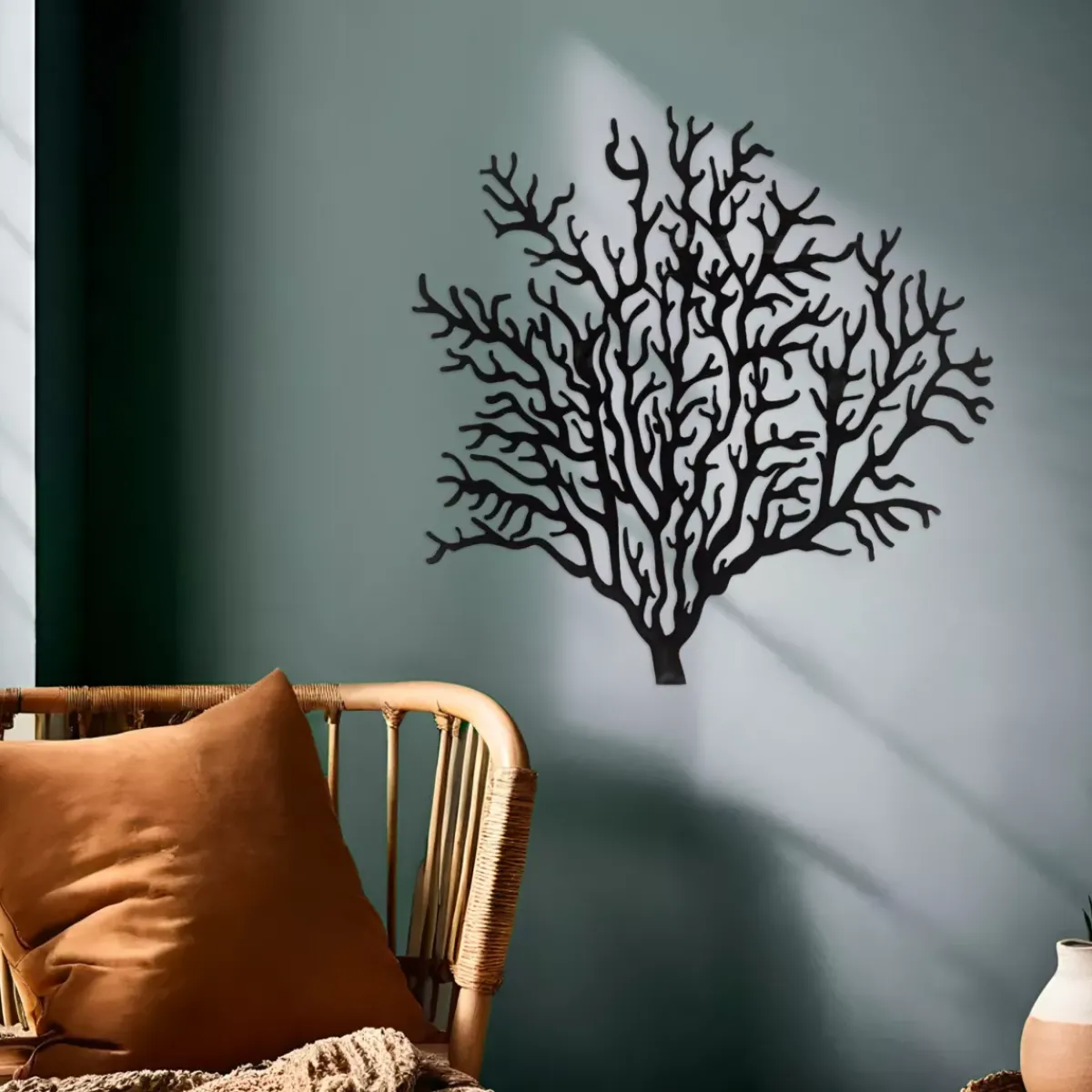 EMINZA Quadri & Decorazioni Murali-Decorazione murale in metallo (Alt 56 cm) Corallo