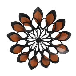 EMINZA Quadri & Decorazioni Murali-Decorazione murale in metallo (D91 cm) Fiore e marrone