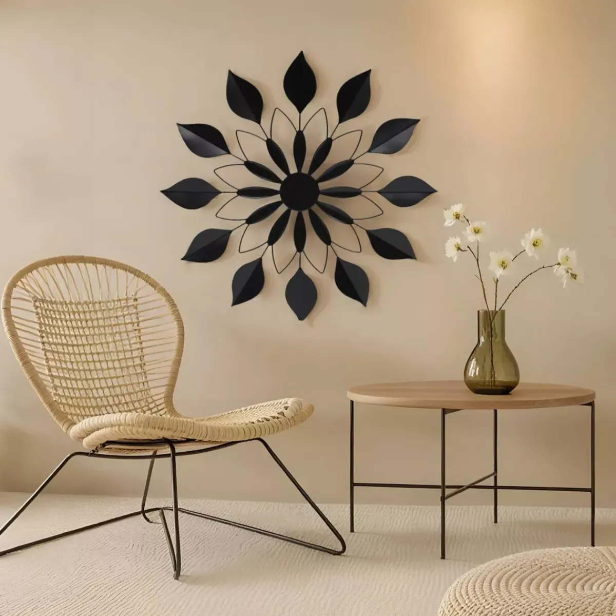 EMINZA Quadri & Decorazioni Murali-Decorazione murale in metallo (D71 cm) Fiore