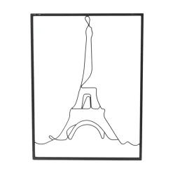 EMINZA Quadri & Decorazioni Murali-Decorazione murale in metallo (Alt 45 cm) Torre Eiffel