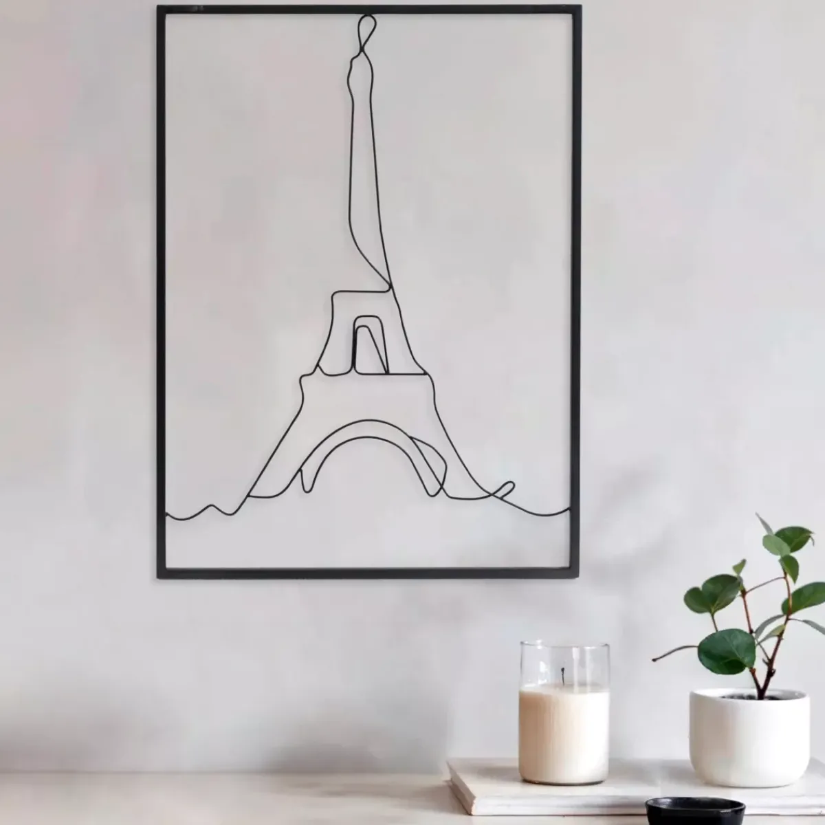 EMINZA Quadri & Decorazioni Murali-Decorazione murale in metallo (Alt 45 cm) Torre Eiffel