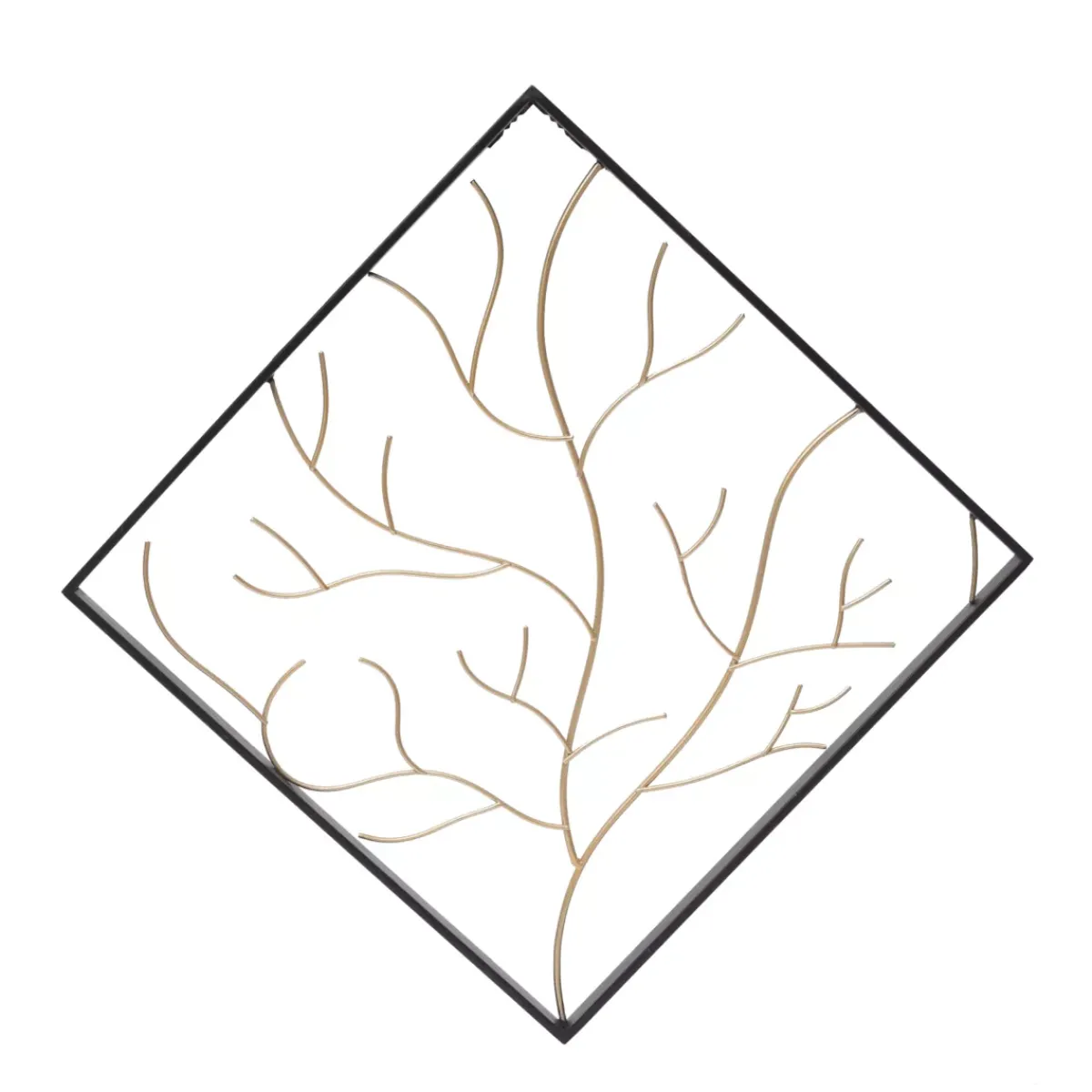 EMINZA Quadri & Decorazioni Murali-Decorazione murale in metallo (Alt 49,5 cm) Albero contemporaneao e dorato