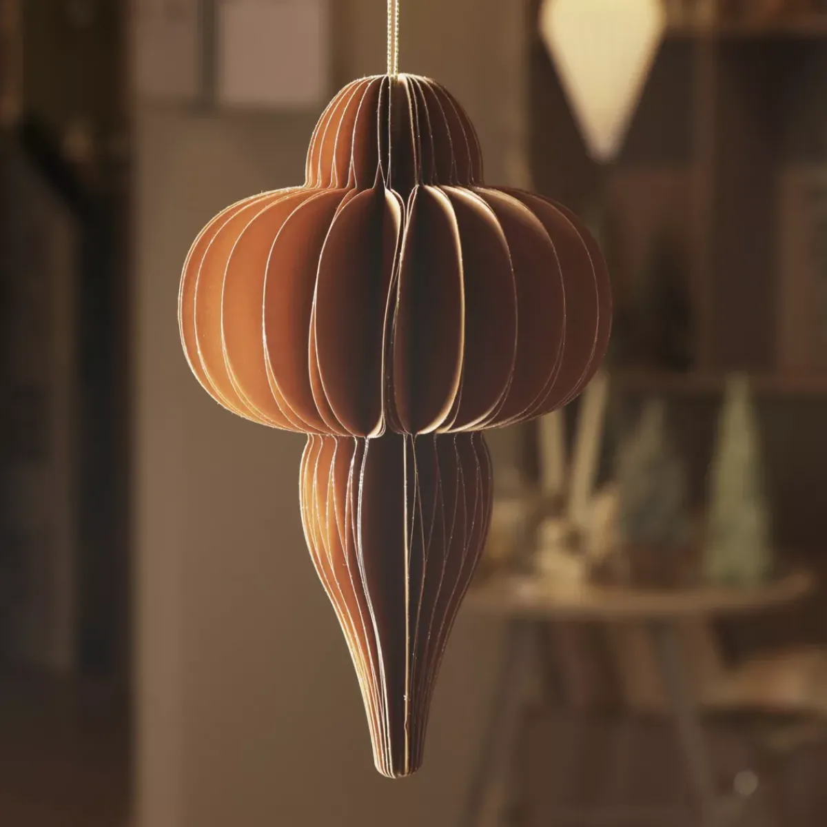 KAEMINGK Addobbi Natalizi|Decorazioni E Oggetti Natalizi-Decorazione natalizia da appendere in carta (H20 cm) con chiusura magnetica caffè