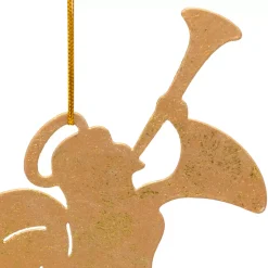 JJA Addobbi Natalizi-Decorazione natalizia da appendere in metallo (H17 cm) Angelo tromba Dorato