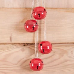 JJA Decorazioni E Oggetti Natalizi-Decorazione natalizia da appendere (H55 cm) Campanelli in metallo