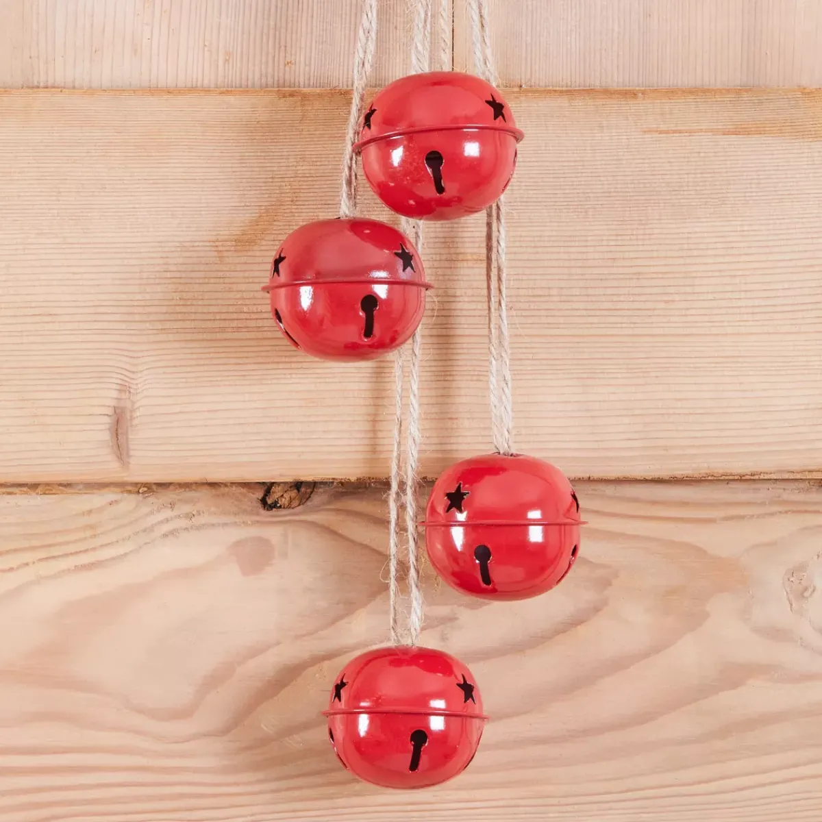 JJA Decorazioni E Oggetti Natalizi-Decorazione natalizia da appendere (H55 cm) Campanelli in metallo