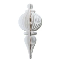 KAEMINGK Decorazioni E Oggetti Natalizi-Decorazione natalizia da appendere in carta (H80 cm) con chiusura magnetica Bianca