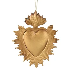 KAEMINGK Addobbi Natalizi-Decorazione natalizia sospesa in metallo (H14 cm) Cuore Exvoto Dorato