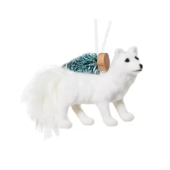 KAEMINGK Addobbi Natalizi-Decorazione natalizia sospesa (H7 cm) Volpe furba Bianca