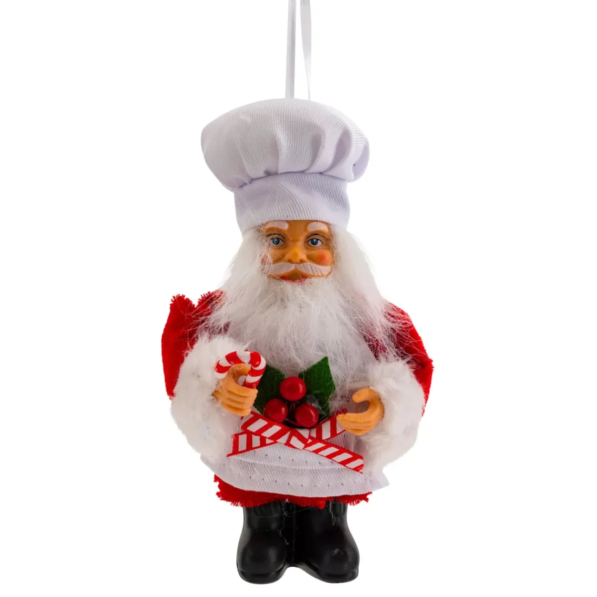 JJA Addobbi Natalizi-Decorazione Natalizia Sospesa (H13 cm) Babbo Natale Pasticcere Rosso e