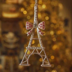 KAEMINGK Addobbi Natalizi-Decorazione natalizia sospesa in metallo (H11 cm) Torre Eiffel con strass dorati
