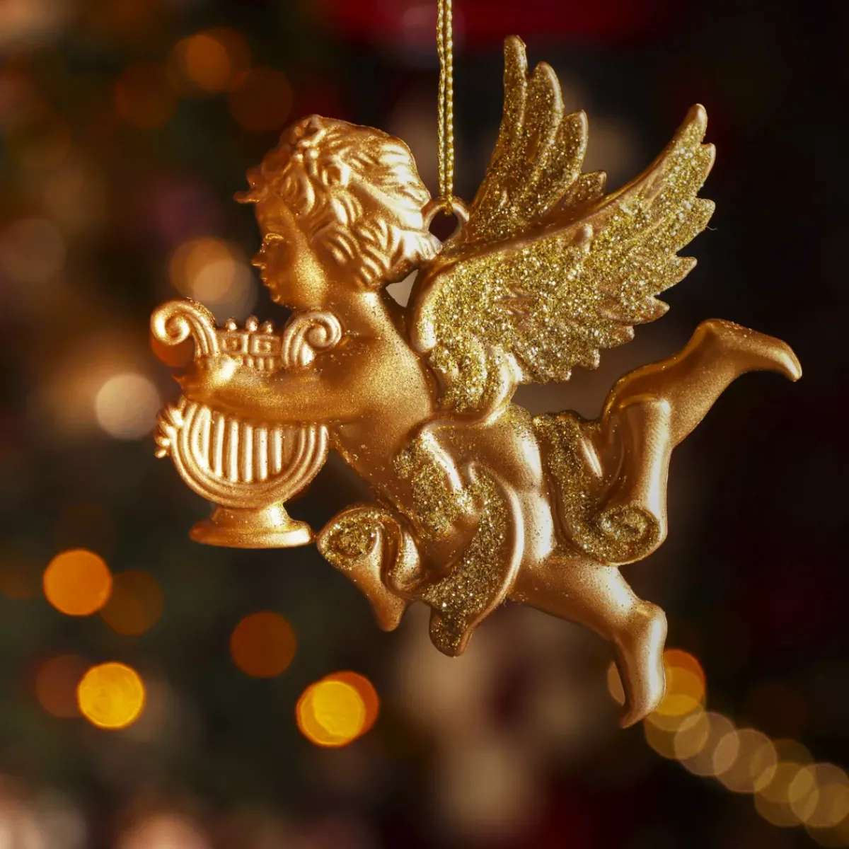 KAEMINGK Addobbi Natalizi-Decorazione natalizia sospesa (H9 cm) Angelo custode glitterato
