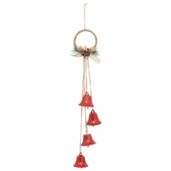 JJA Decorazioni E Oggetti Natalizi-Decorazione natalizia sospesa (H55 cm) Campanelle in metallo