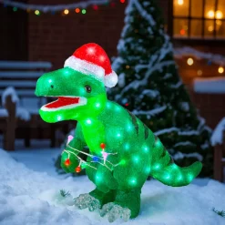 EMINZA Oggetti Decorativi E Illuminati|Babbo Natale Animali E Personaggi-Dinosauro luminoso 80 LED (H47 cm) Rex