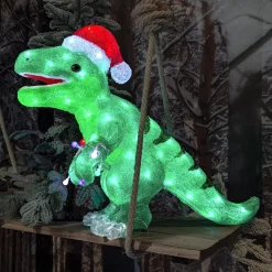 EMINZA Oggetti Decorativi E Illuminati|Babbo Natale Animali E Personaggi-Dinosauro luminoso 80 LED (H47 cm) Rex