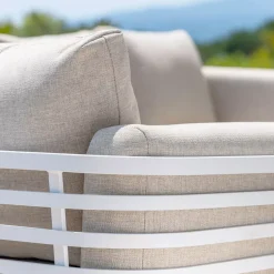 Divano da giardino in alluminio 2 posti Monte Carlo Bianco e tortora