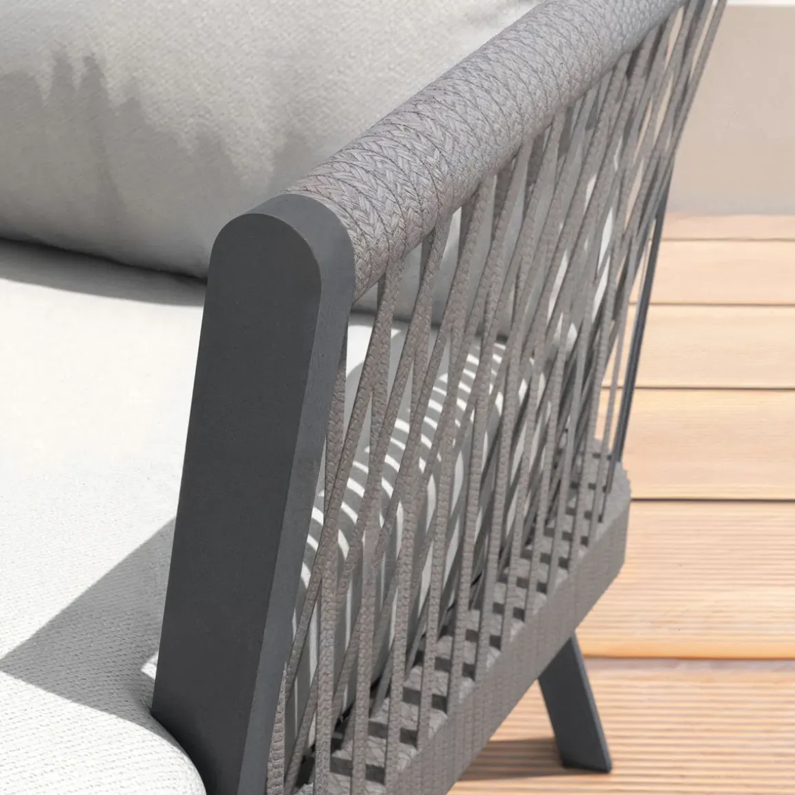 Divano da giardino in alluminio 2 posti Amalfi Grigio antracite e grigio chiaro