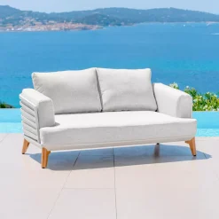 Divano da giardino in alluminio 2 posti Monte Carlo Bianco e grigio chiaro