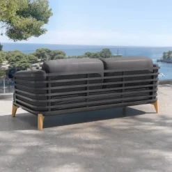 Divano da giardino in alluminio 2 posti Monte Carlo Grigio antracite