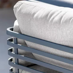 Divano da giardino in alluminio 2 posti Monte Carlo Grigio antracite e grigio chiaro
