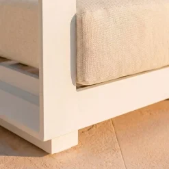 Divano da giardino in alluminio 3 posti Elba Bianco e beige