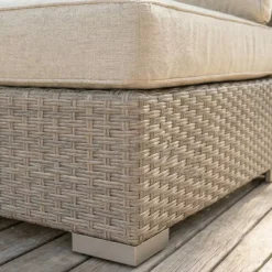 Divano da giardino in resina intrecciata 2 posti Palma Grigio e beige