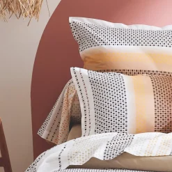 Federa cuscino a rullo cotone (L200 cm) Niagara Marrone Castagna