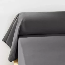 Federa cuscino a rullo flanella di cotone (L185 cm) Théa Grigio antracite