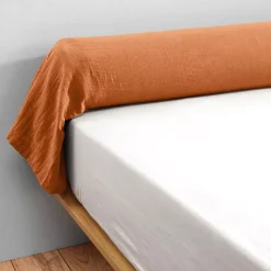 Federa cuscino a rullo garza di cotone (185 cm) Gaïa Albicocca