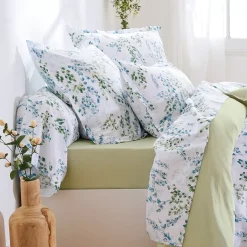 Federa cuscino a rullo in raso di cotone (L200 cm) Angèle Verde tiglio