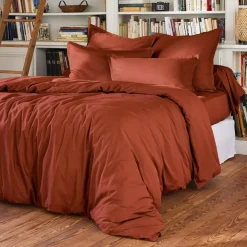 Federa cuscino a rullo percalle di cotone (L185 cm) Cali Terracotta