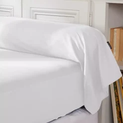 Federa cuscino a rullo percalle di cotone (L185 cm) Cali Bianco