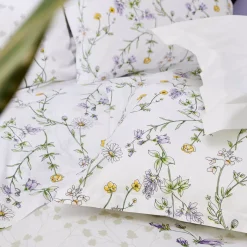 Federa cuscino letto quadrato cotone (65 x 65 cm) Foliflora Bianca
